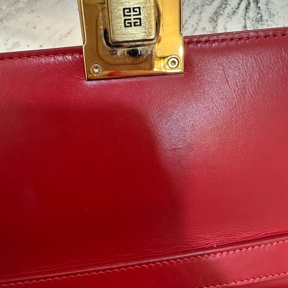 Givenchy Small 4G Chain Leather Crossbody Bag - Red - Picture 11 of 12